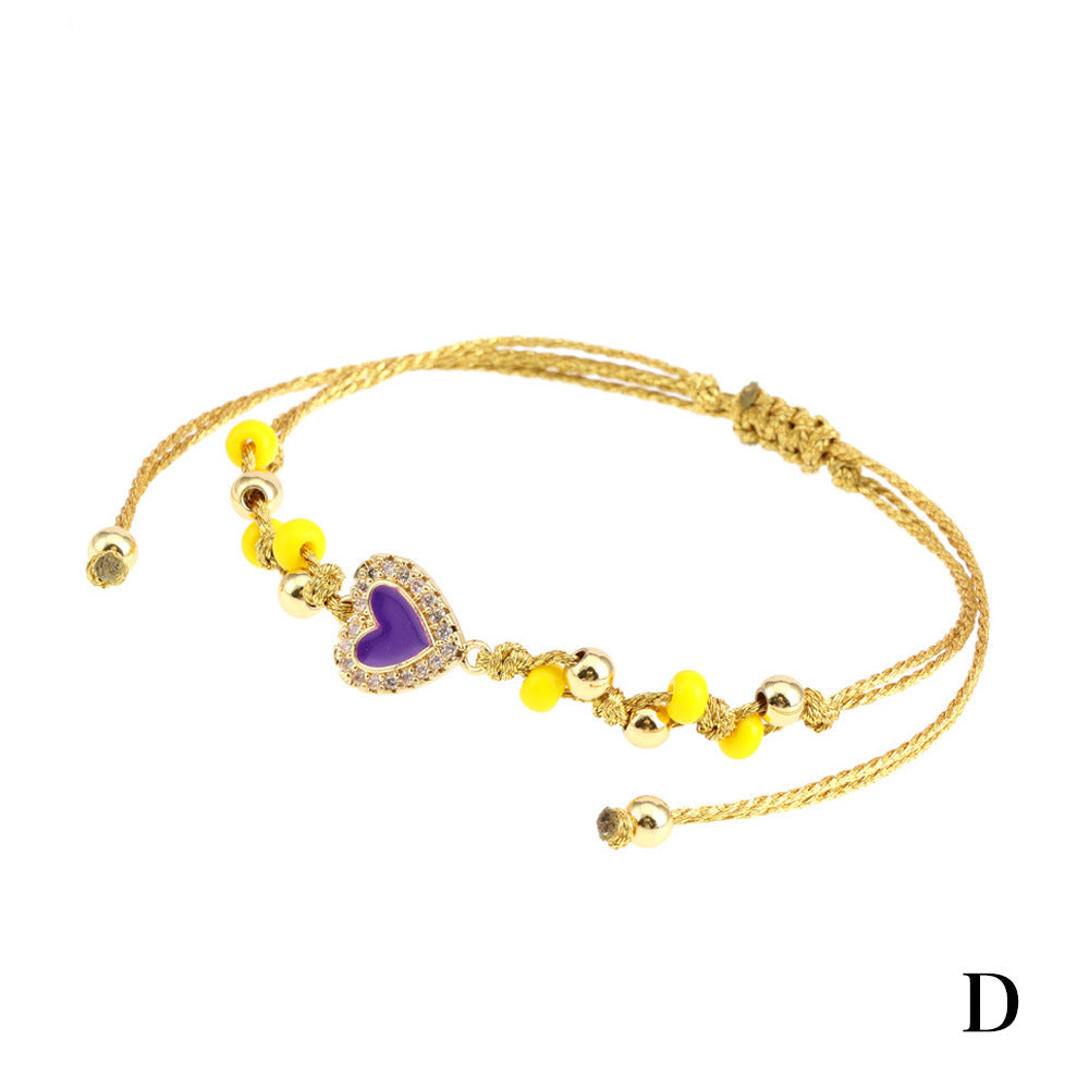 Pulseras De Cuentas De Cristal De Corazón De Joyería Al Por Mayor